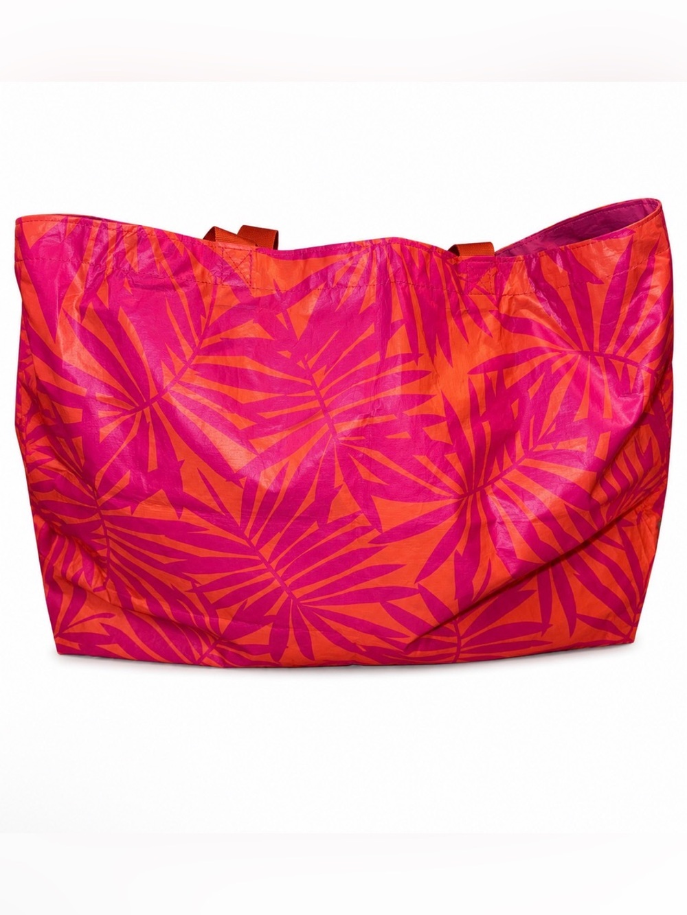 Pink & Orange Tropical Tote Bag 19”Lx7”Wx14 1/2”H - Picture 2 of 5